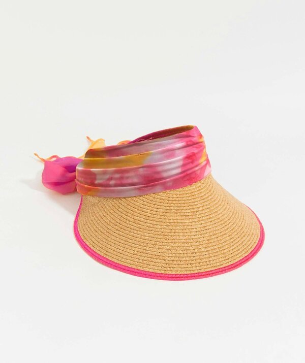 Pia Rossini Misha - Chiffon Tie Straw Visor
