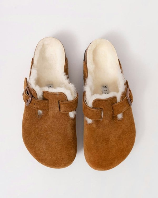 Birkenstock Boston VL Sheepskin Womens Clogs - Mink