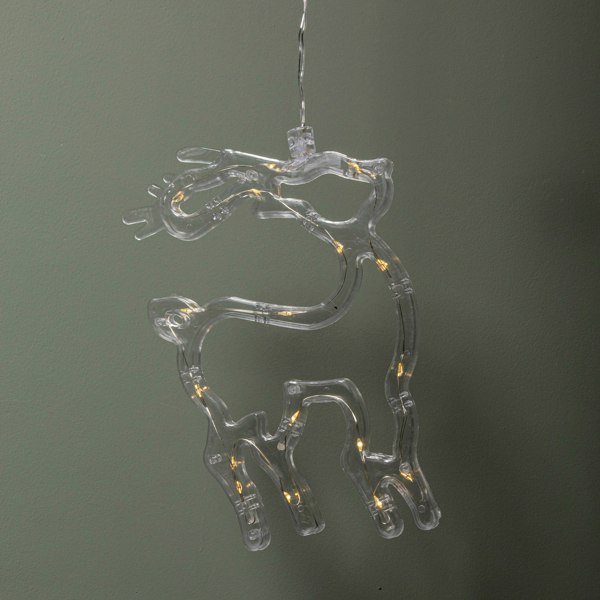 Samuel Alexander 19cm Battery Operated Light up Christmas Reindeer Window Decoration with Warm White LEDs