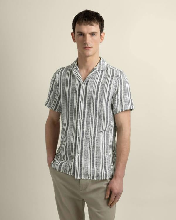 Larsson & Co Olsen - Waffle Stripe Short Sleeve Shirt