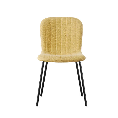 Set of 4 Teddy Faux Fur Stitched Design Dining Chairs Bella