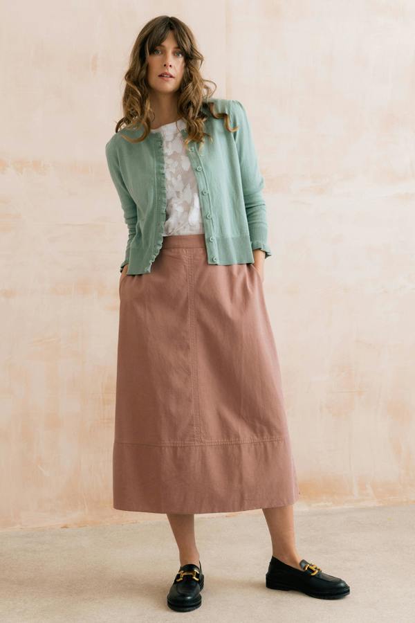 Lily & Me Lauren Ruffle Outfitter Cardigan Ocean