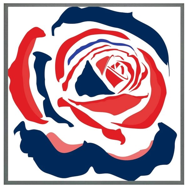 Benjamin Tate Design Red & blue rose print (picture Frame)