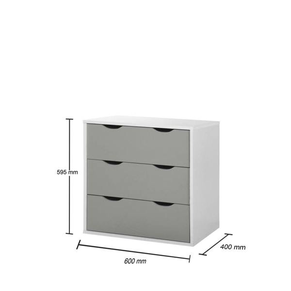 Timber Art Design Alton 3 Drawer Bedroom Cabinet Bedside Chest Of Drawers
