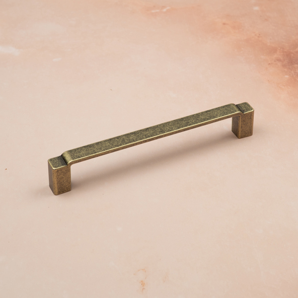 Handle & Home Antique Brass Stepped Cabinet Handles