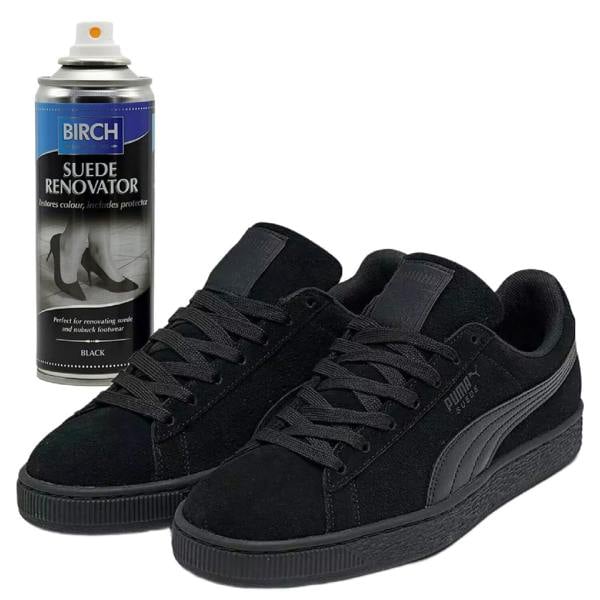 BIRCH Black Suede Renovator Aerosol - Colour Restoration for Faded Shoes 200ml