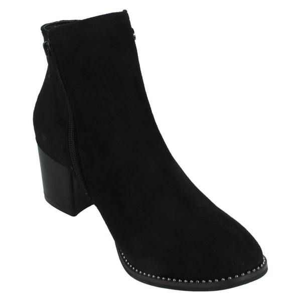 Spot On Ladies Spot On Zip With Decorative Badge Detail Ankle Boots F50929