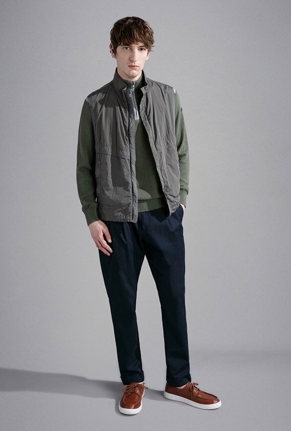 Paul & Shark Men's Garment Dyed Nylon Gilet - Grey