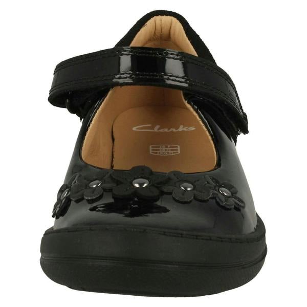 Clarks Girls Clarks Flower Detailed School Shoes Scooter Jump