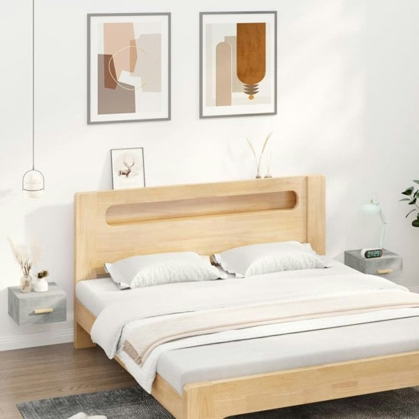 Berkfield Wall-mounted Bedside Cabinets 2 pcs Concrete Grey 35x35x20 cm