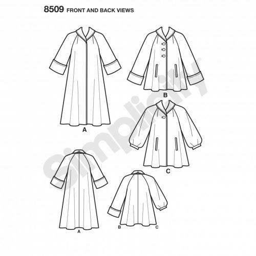 Simplicity Sewing Pattern 8509, Coats, Jackets, Vintage Style for Women, H5 (6-8-10-12-14) - Intermediate