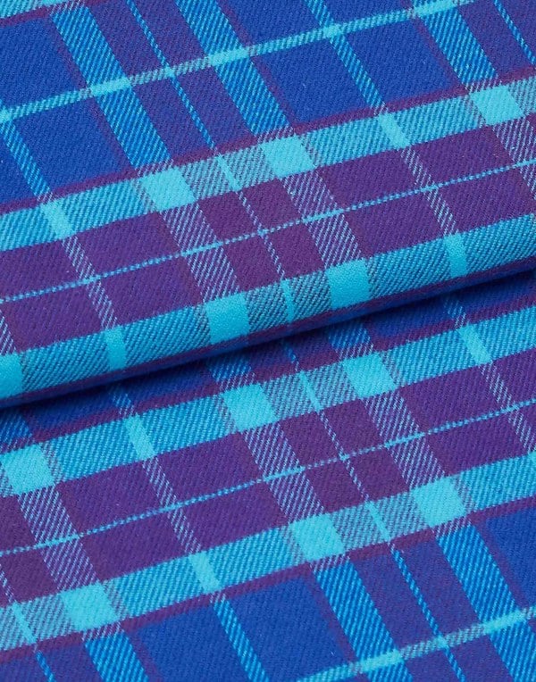 Children's Brushed Cotton Pyjama Set – Ultraviolet Check - British Boxers