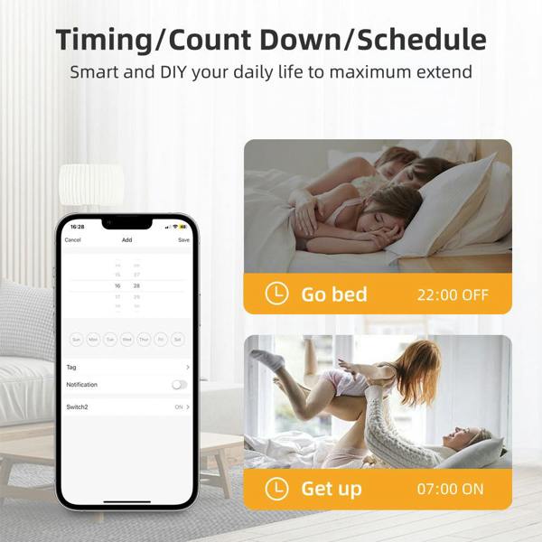 ENER-J Smart WiFi Dimmable Light Switch Module, Ultra Mini 1 Gang Dimmer, App & Voice Control, Alexa & Google Compatible, 39 x 39 x 18mm