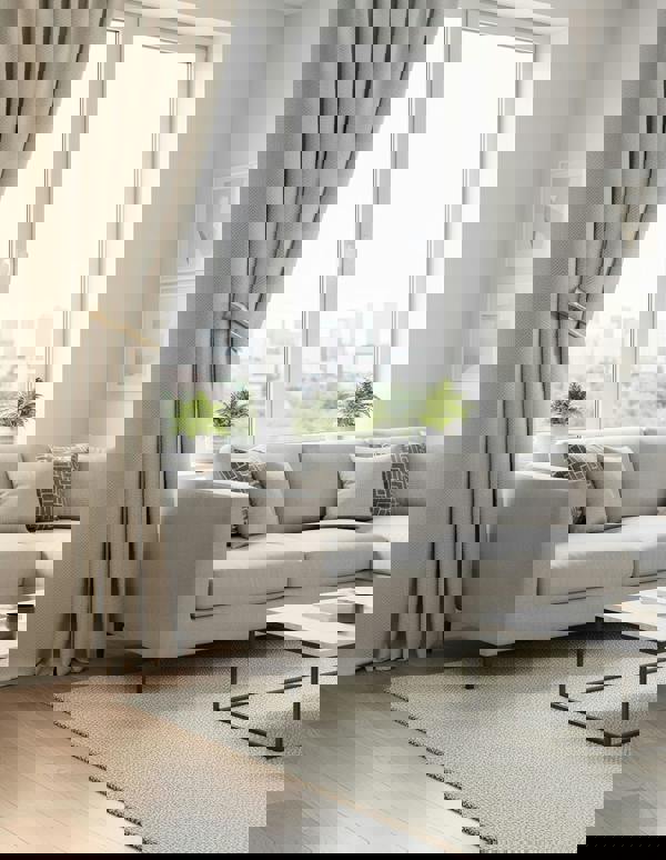 Anyhouz Anydrape Curtain Beige 150cmx250cm Thick Chenille Luxury Blackout Curtains