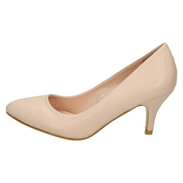 Spot On Ladies Spot On Mid Heel Pointed Toe Court Shoes