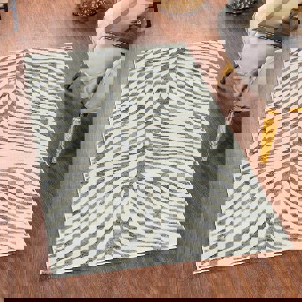 Livabliss City-Animal Print Grey Beige Yellow Boho Zebra Pattern Rug