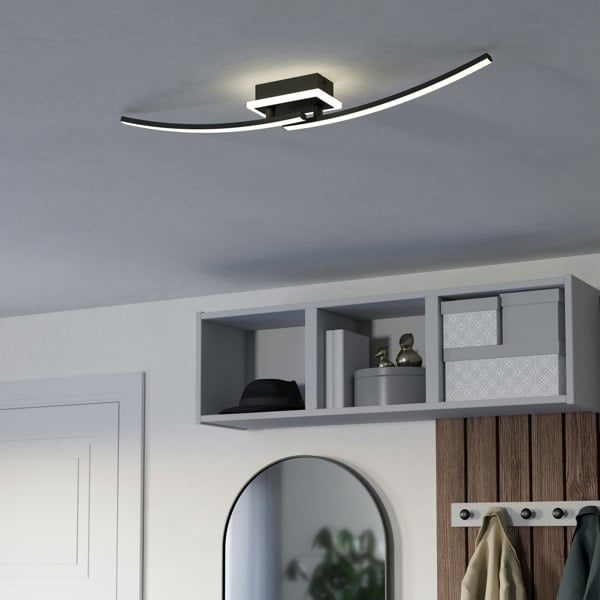 EGLO Lungolago Black Steel Minimalist Ceiling Light