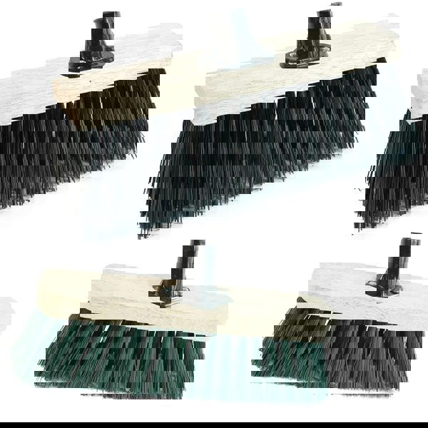 Strong PVC Bristle Brooms With Wooden Handle Ideal For Driveways, Warehouses & Garages