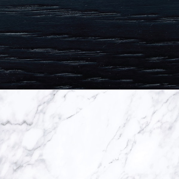 Orchid 3 Drawer Chest - Wenge (Black Stained Oak) / Marble 