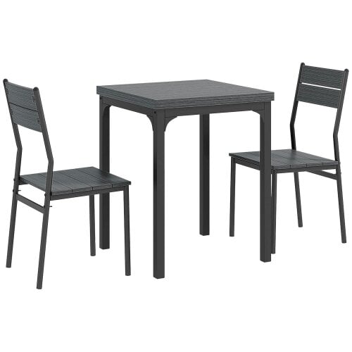 Wyld Haus Bani Wooden Grey Wood Grain 3 Piece Compact Dining Set