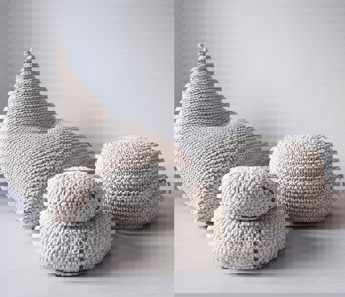 Crocheted ottoman OATMEAL - Zuri House