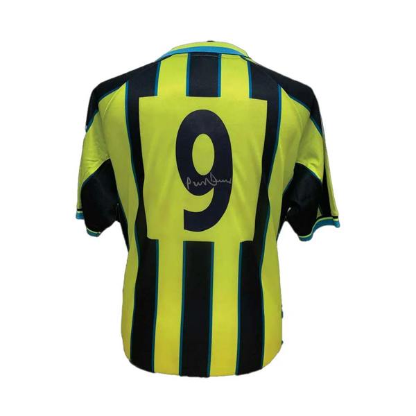 Unbranded Paul Dickov signed Manchester City 1999 Playoff Final #9 shirt — Framed