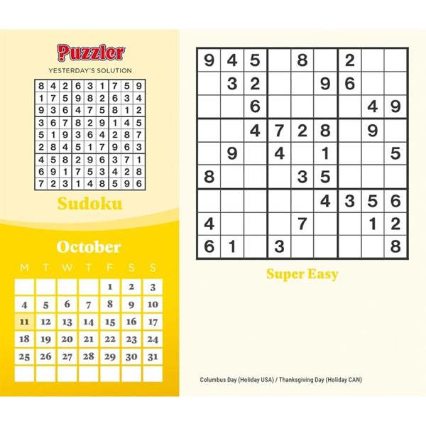 Sudoku, Puzzler Desk Calendar 2027, Desk Calendars, Day To View, Entertainment, Gift