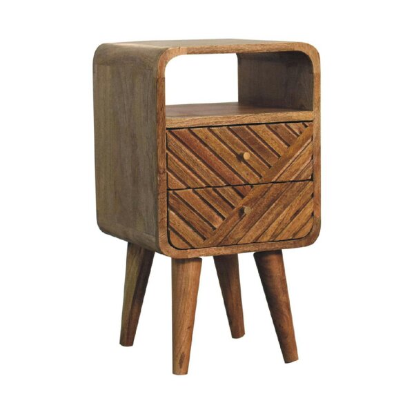 Wyld Haus Alberobello Small Curved Mango Wood Bedside Table
