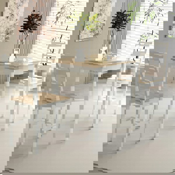 Comfy Living Wooden Dining Table Set 2 or 4 Chairs Various Colours Kitchen Dining Furniture