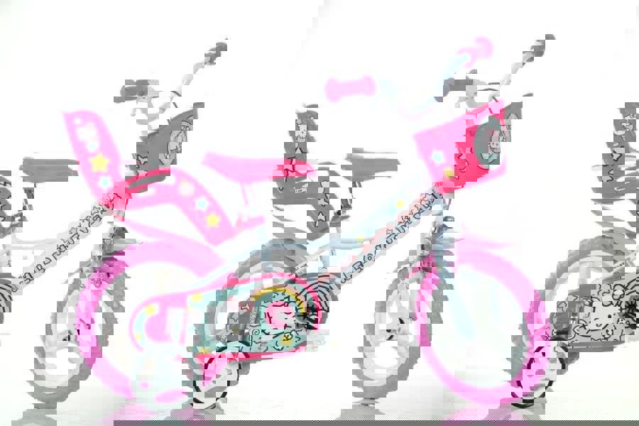 Dino Hello Kitty Kids 12" Wheel Bike - White/Pink