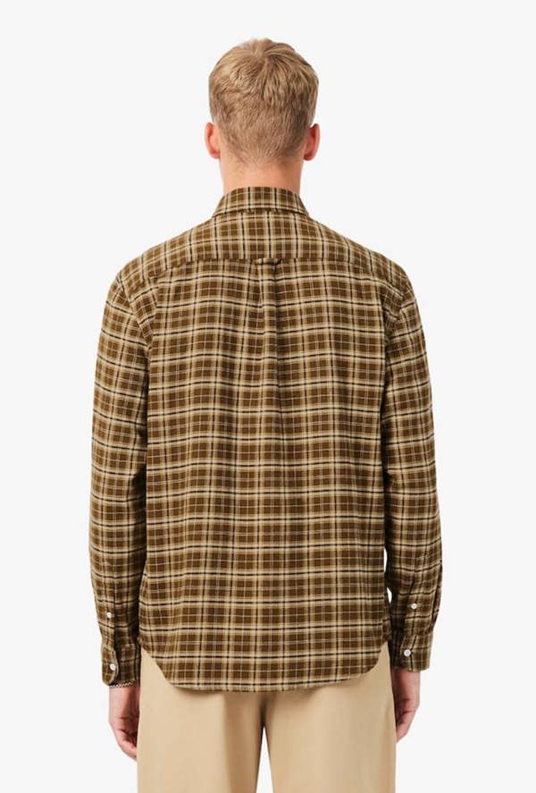 Lacoste Regular Fit Plaid Flannel Shirt