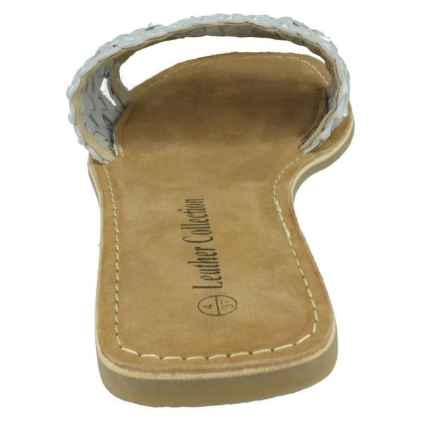 Leather Collection Ladies Leather Collection Flat Weave Mules F00272