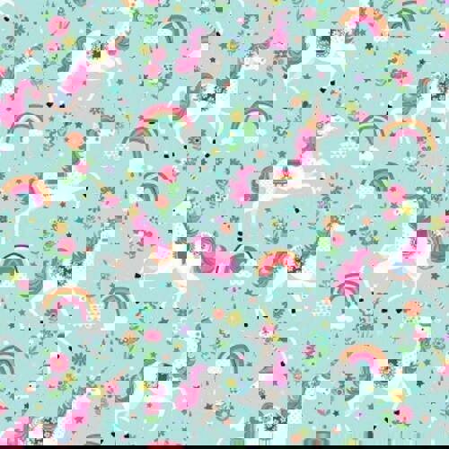 Unicorn and Rainbow Lampshade, Turquoise freeshipping - Big Little Bedrooms