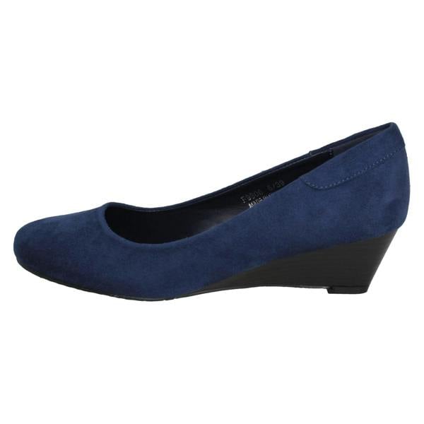 Spot On Ladies Spot On Low Wedge Court Shoes