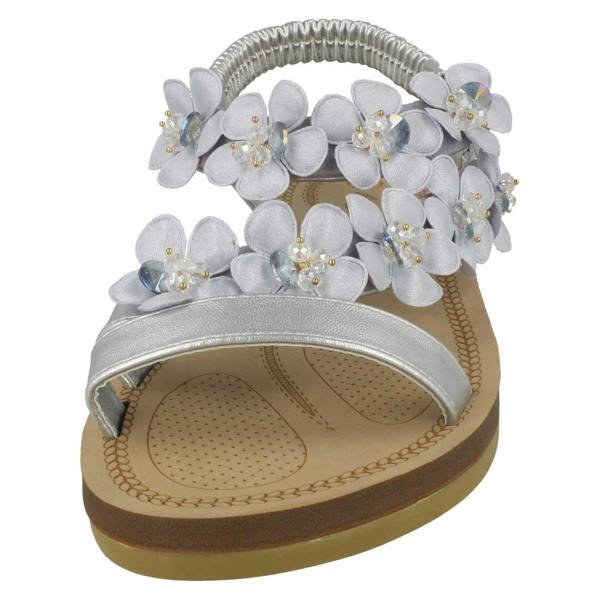 Anne Michelle Ladies Anne Michelle Flower Trim Sandals