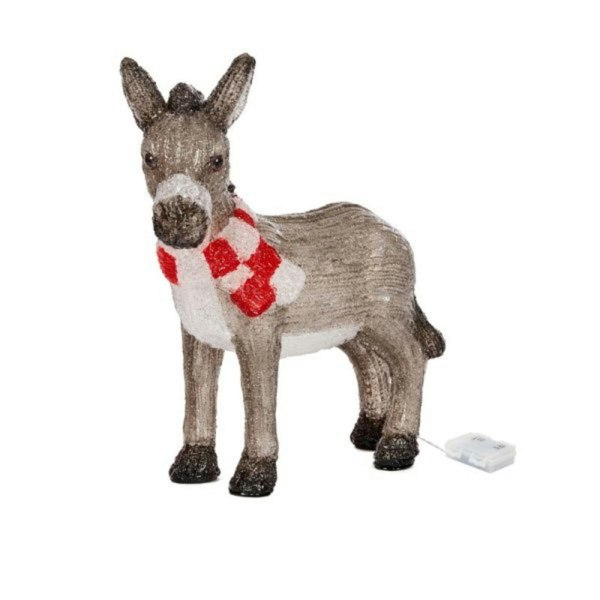 Samuel Alexander 34cm Battery Operated LED Light up Acrylic Christmas Donkey Decoration