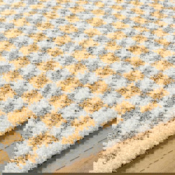 Livabliss Birmingham-Modern Black Grey Brown Checkered Soft Plush Pile Rug