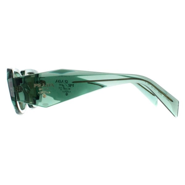 Prada Sunglasses PR17WS 11R10E Transparent Sage Green Mirror Internal Silver
