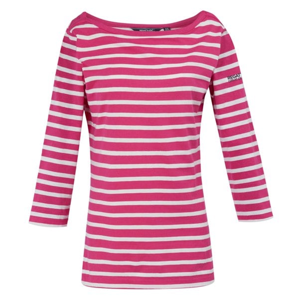 Regatta Womens/Ladies Bayletta 3/4 Sleeve Top - Hot Pink/White