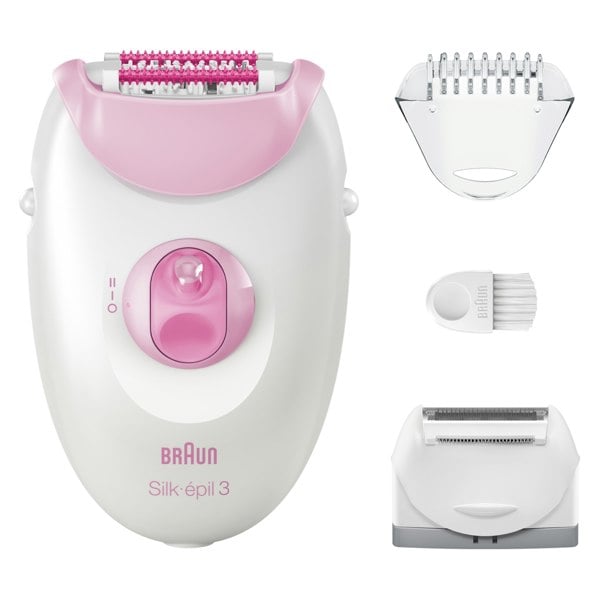 Braun Silk-epil 3, Corded Epilator For Hair Removal, Weeks Of Smooth Skin, 3-031 - Pink