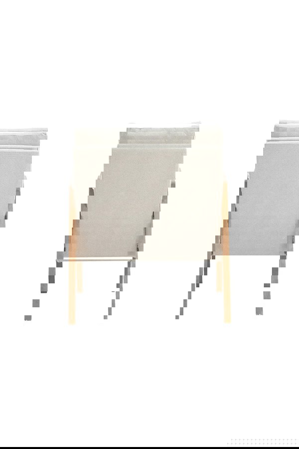 Living and Home Beige Cushioned Wood Armchair