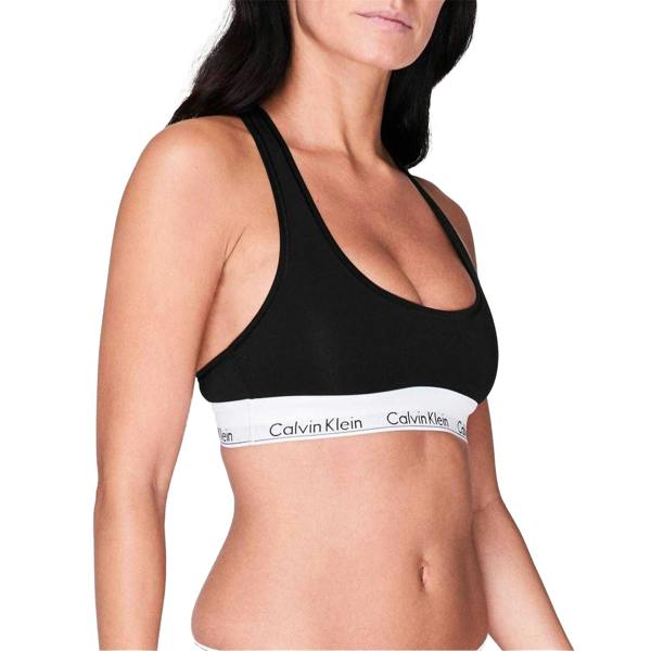 Calvin Klein Womens/Ladies Logo Cotton Blend Bralette - Black - 