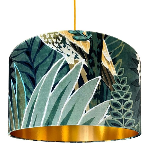 Love Frankie Swallowtail Velvet Lampshade With Gold Lining