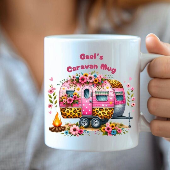 Aye Do Gifts Personalised Caravan Mug, Candle & Socks Gift Hamper | Birthday Gift