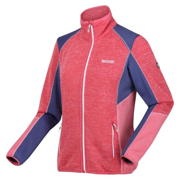 Regatta Womens/Ladies Lindalla V Marl Full Zip Fleece Jacket - Fruit Dove/Dusty Denim - 