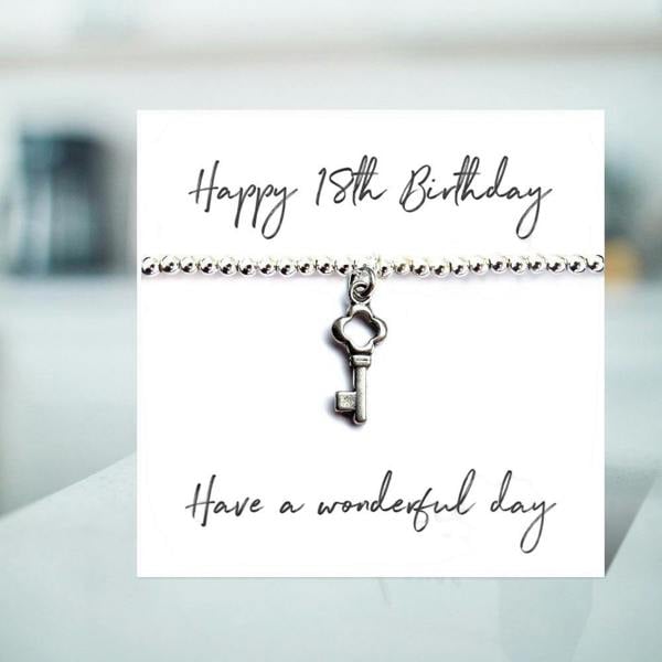 Aye Do Gifts 18th Birthday Gift Box, Silver Key Bracelet & Chocolate Hearts