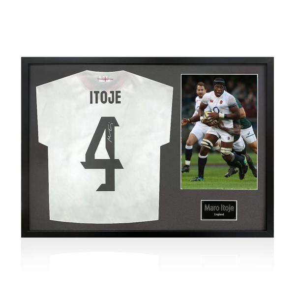 Maro Itoje Signed England 2025 Shirt Classic Frame
