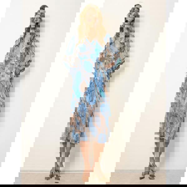 Blue Vanilla Crossover Pleated Dress