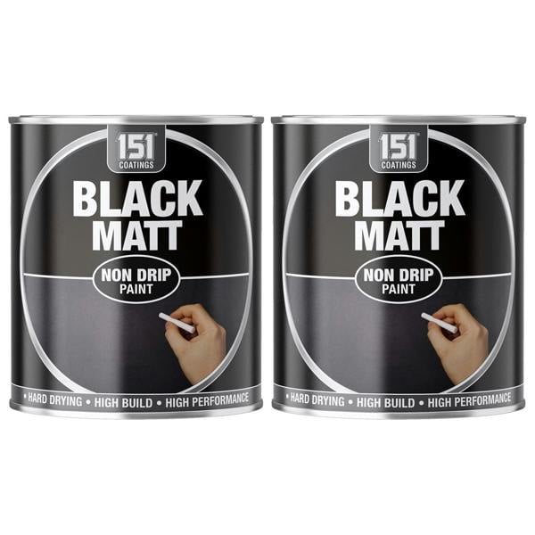 151 2X Matt Black Non-Drip Paint 300ml