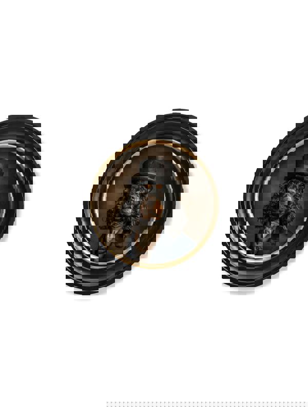 Exceptional Art Lord Longears -  Gentleman Cocker Spaniel Oxford round frame